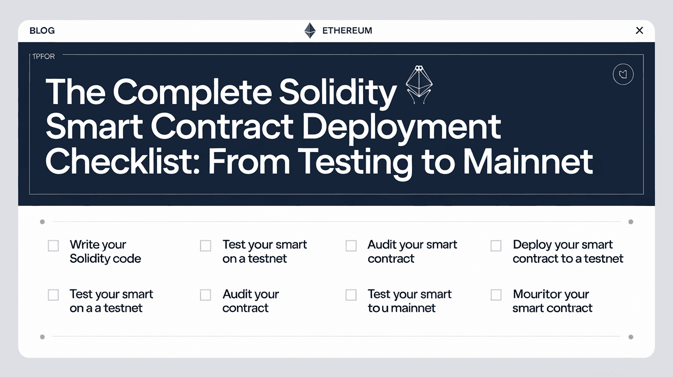 The Complete Solidity Smart Contract Deployment Checklist: From Testing to Mainnet